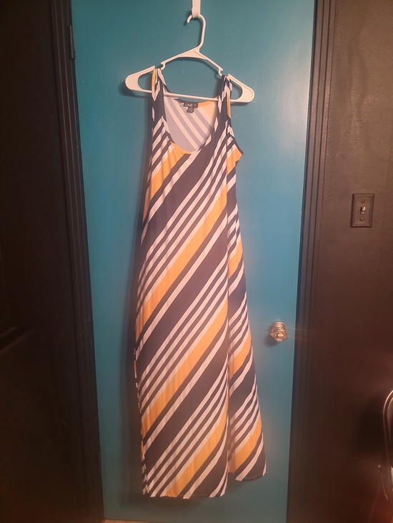 Love Dresses & Skirts - Love Striped Maxi Dress in Yellow, White and Navy